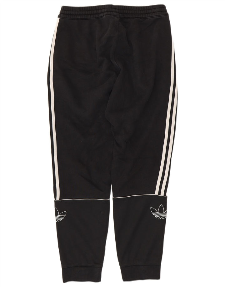 ADIDAS Mens Graphic Tracksuit Trousers Joggers Medium Black Cotton
