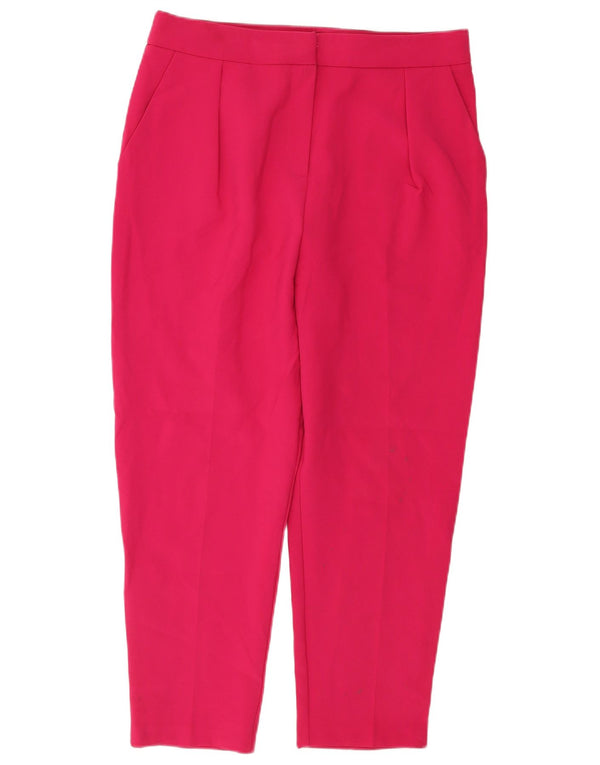Topshop Womens Pegged Cropped Trousers UK 14 Large W32 L25 Pink Polyester