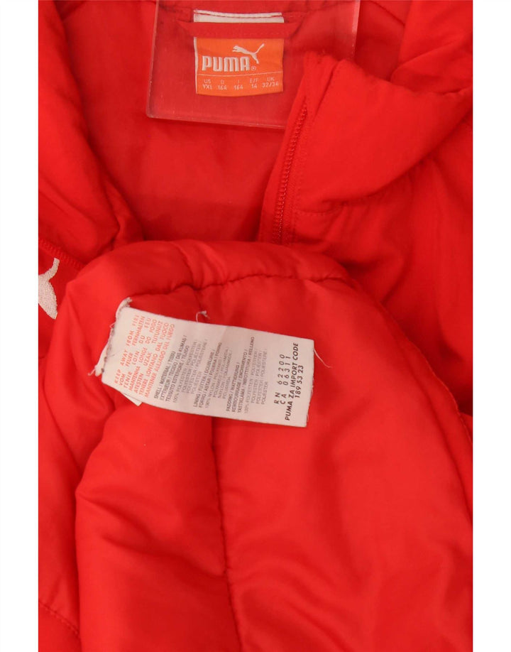 Puma Boys Padded Jacket 13-14 Years Red Colourblock Polyester