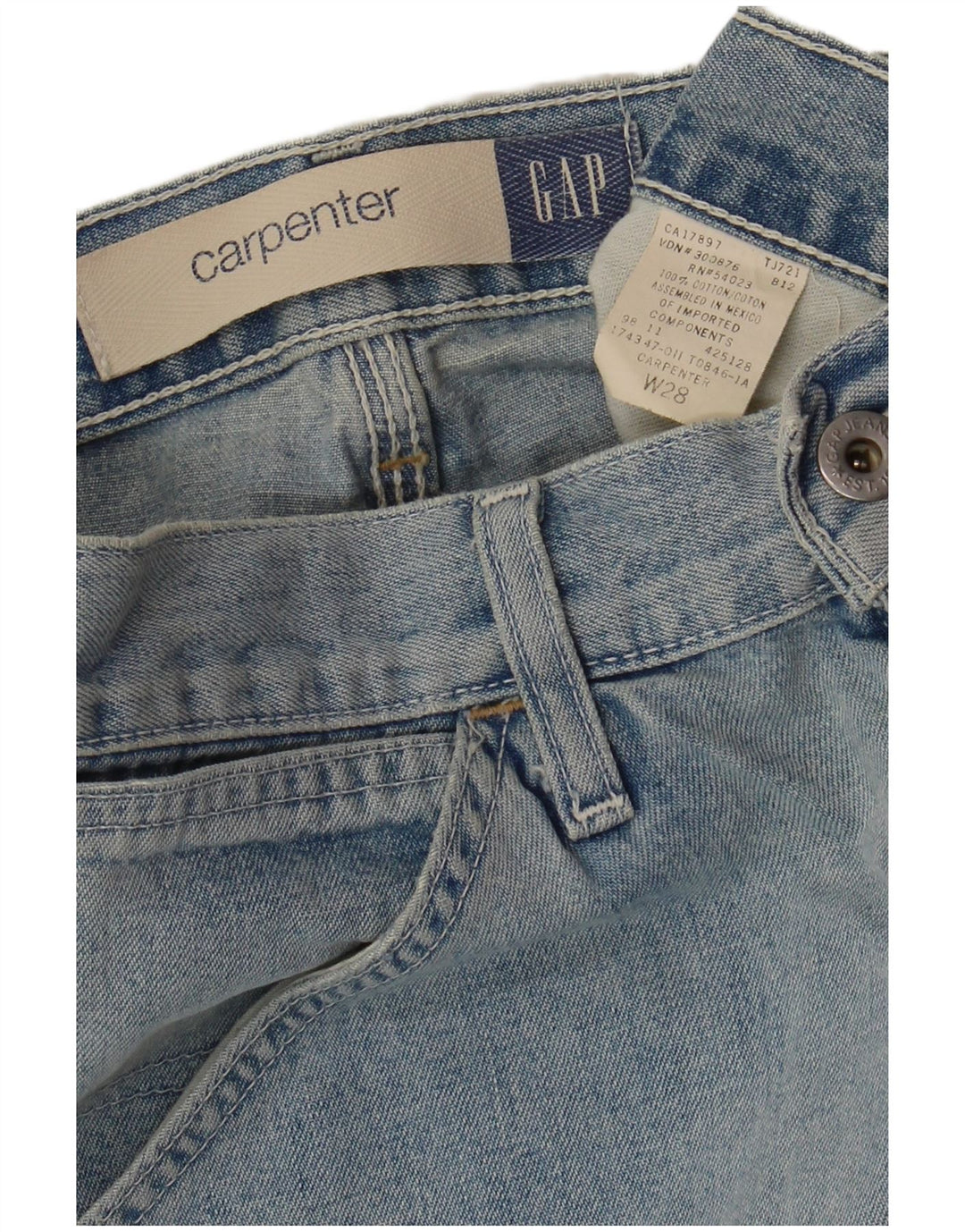 GAP Mens Carpenter Cargo Denim Shorts W28 Small Blue Cotton