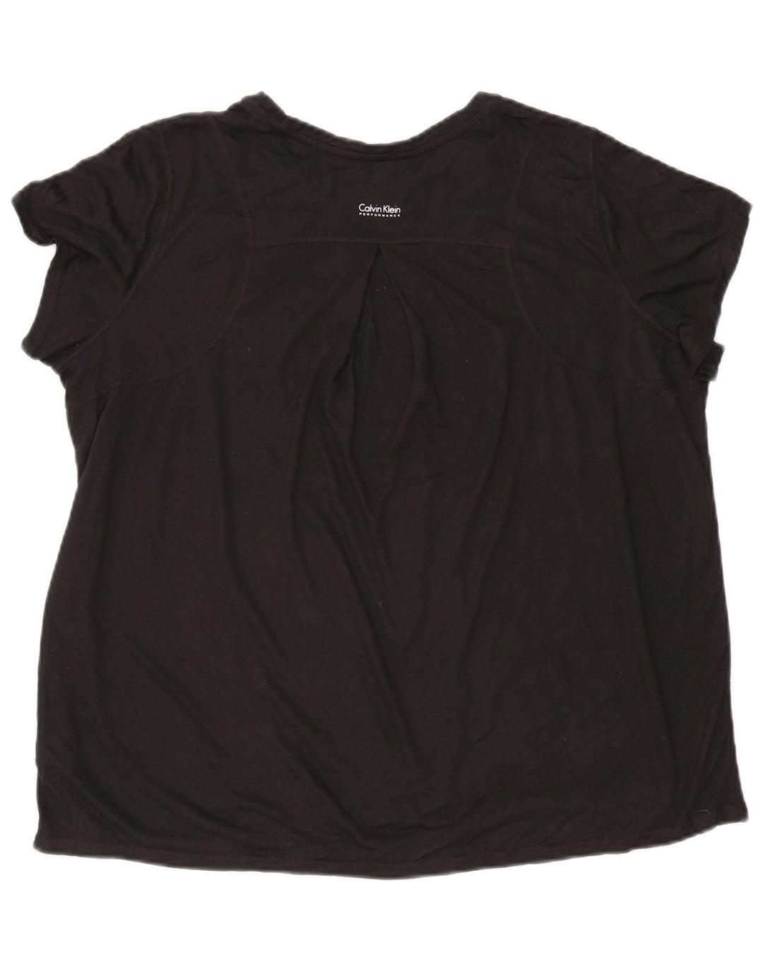 CALVIN KLEIN Womens T-Shirt Top UK 20 2XL Black Polyester