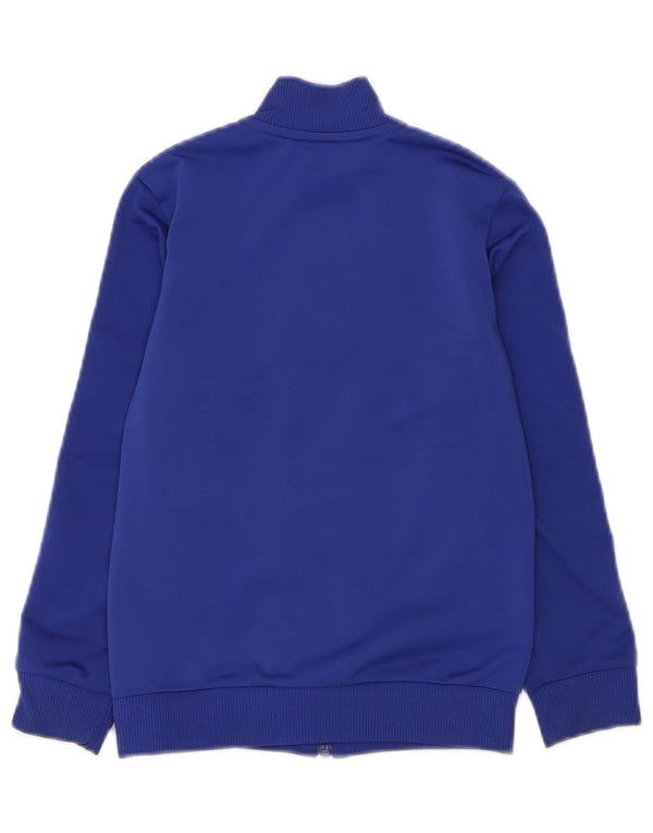 Adidas Boys Tracksuit Top Jacket 7-8 Years Blue Colourblock Polyester