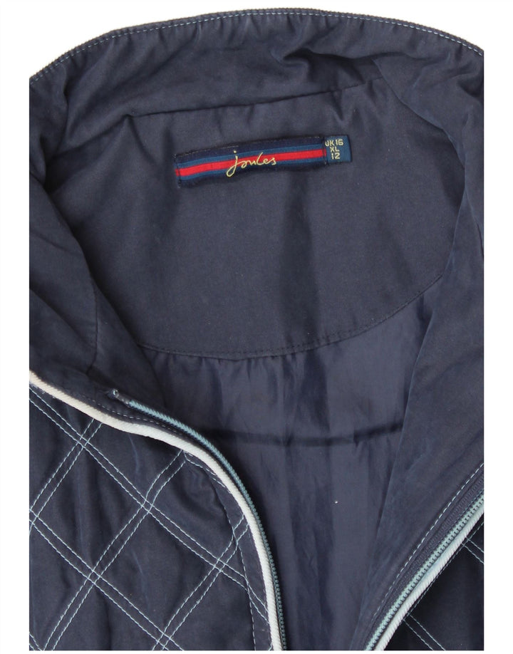 Joules Womens Quilted Gilet UK 16 Large Navy Blue Polyester