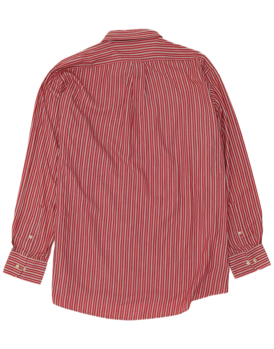 Chaps Mens Shirt Size 16 1/2 Large Red Striped Cotton