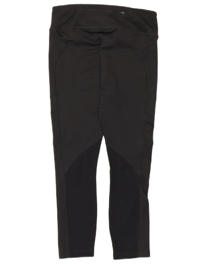 Nike Womens Dri Fit Crop Leggings UK 12 Medium Black Polyester