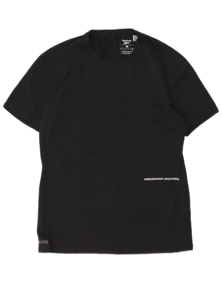 REEBOK Mens T-Shirt Top Medium Black Polyester