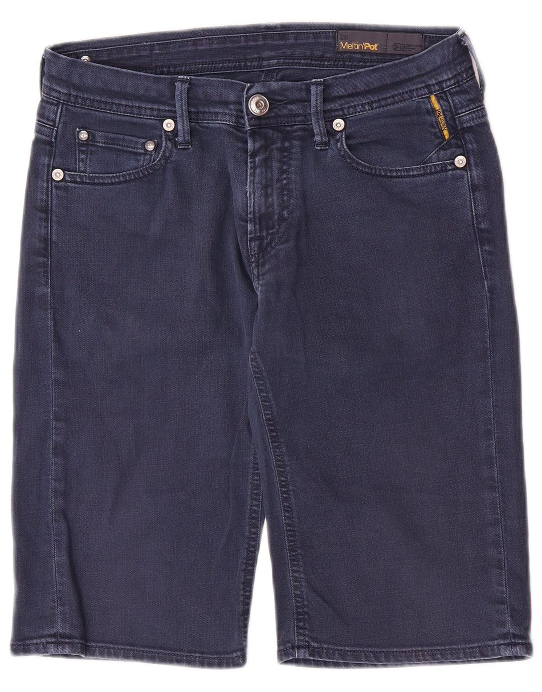 Meltin' Pot Mens Denim Shorts W31 Medium Navy Blue Cotton
