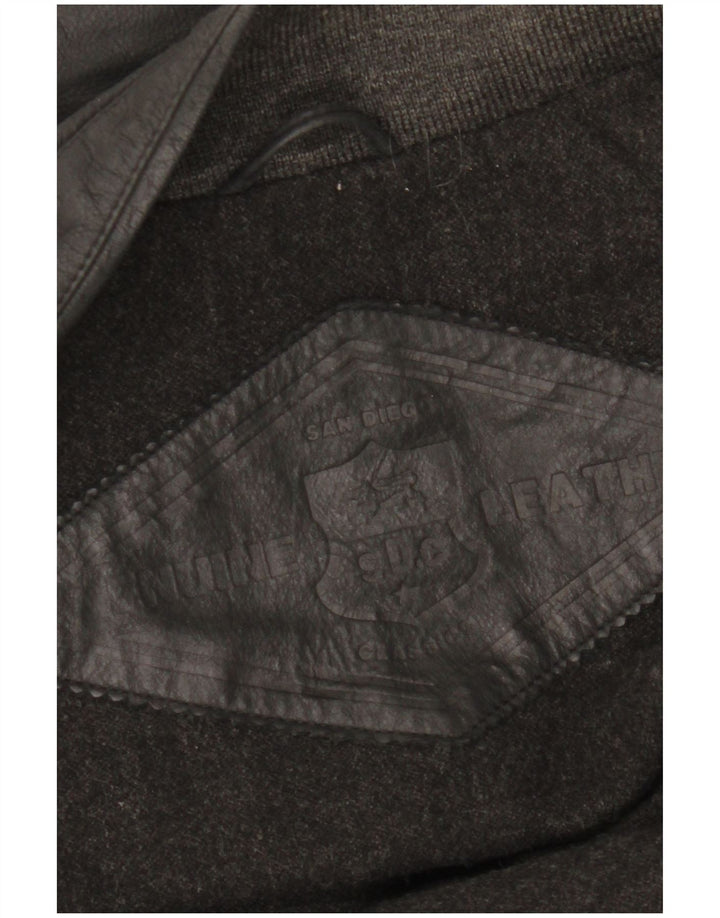 Canda Mens Leather Jacket UK 42 XL Black Leather