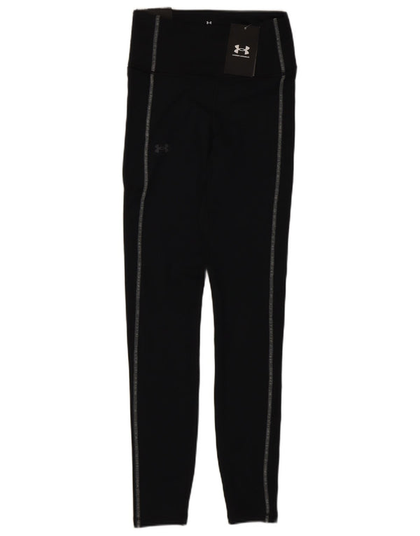 Under Armour Womens High Waist Leggings UK 4 XS Black Polyester