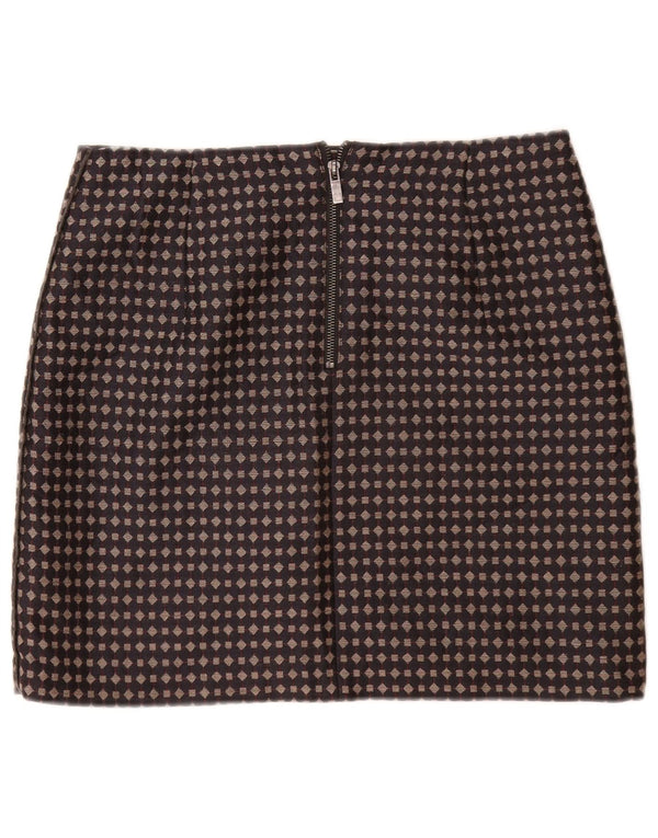 Marks & Spencer Womens Straight Skirt UK 10 Small W30 Black Geometric