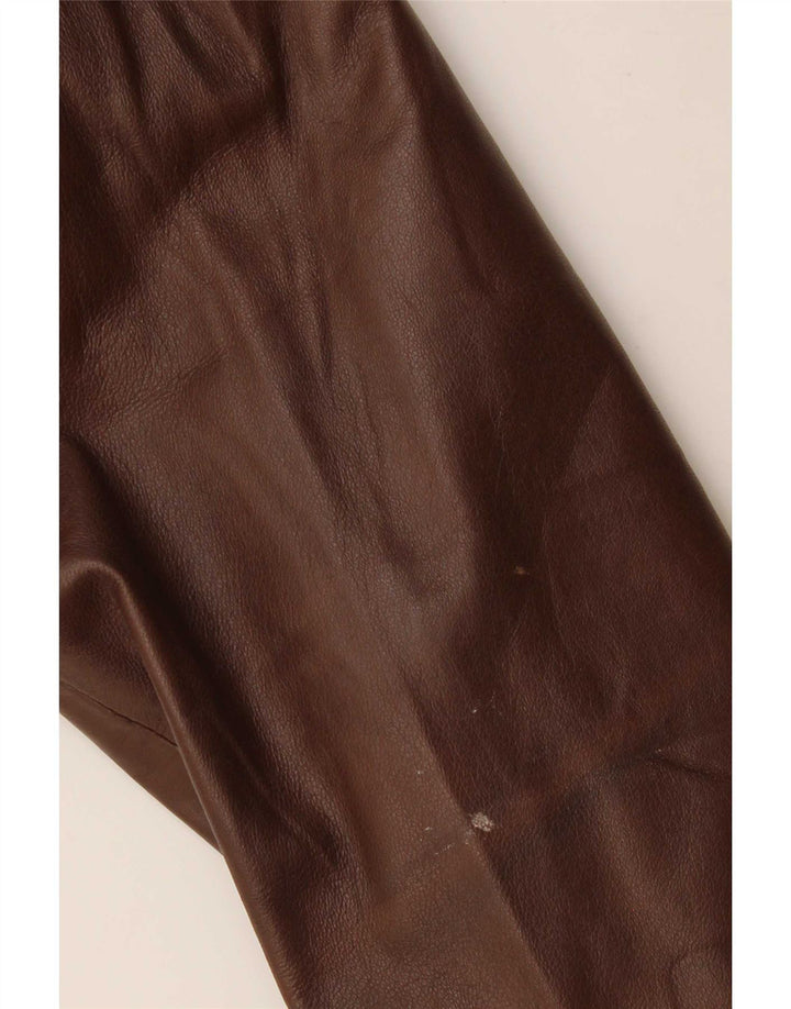 Vintage Mens Leather Coat IT 54 2XL Brown