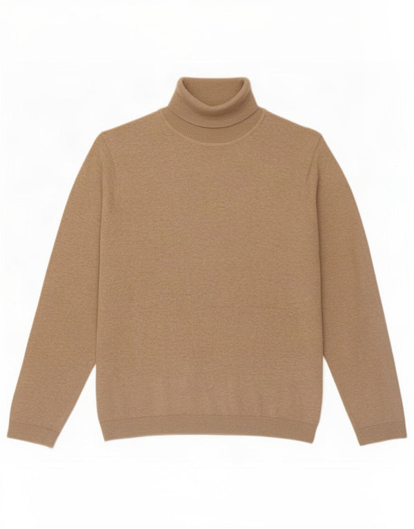 Zara Girls Roll Neck Jumper Sweater 11-12 Years Beige Cotton
