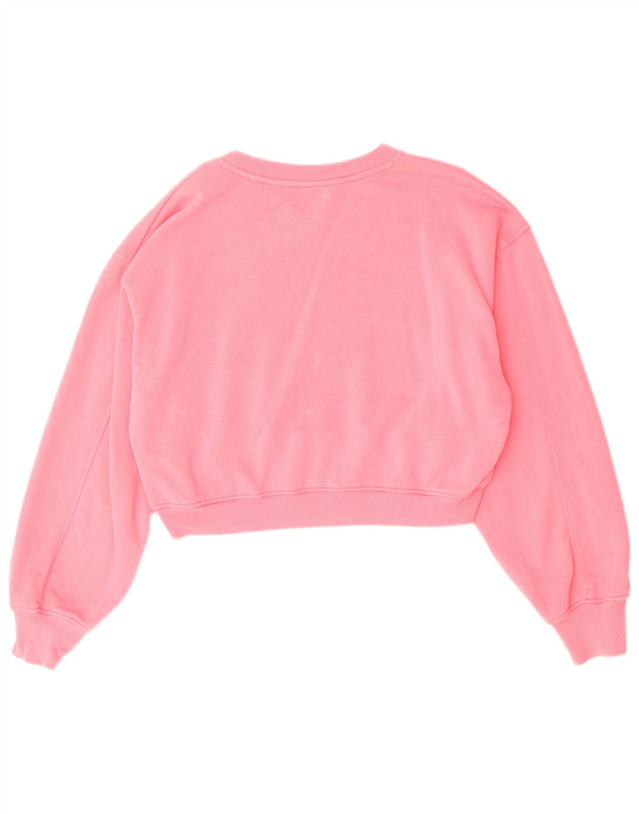 ZARA Womens Oversized Crop Sweatshirt Jumper UK 10 Small Pink