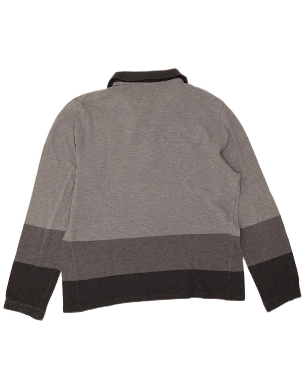 Lacoste Mens Long Sleeve Slim Fit Polo Shirt Size 7 2XL Grey Colourblock