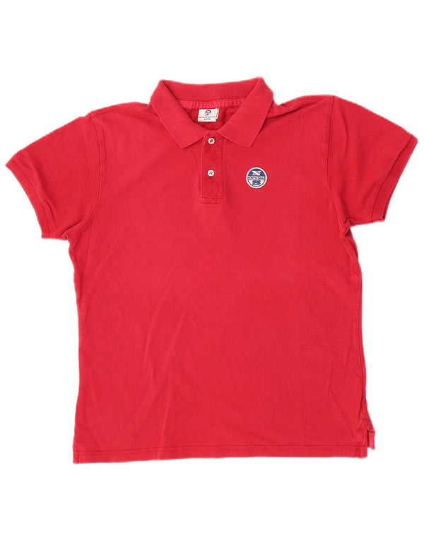 North Sails Mens Polo Shirt Medium Red Cotton