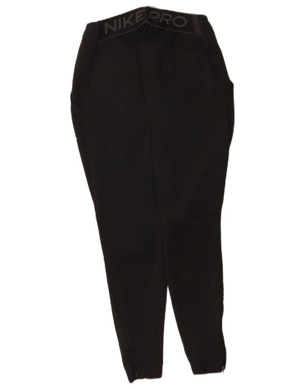 Nike Womens Dri Fit Graphic Tracksuit Trousers Joggers UK 12 Medium Black