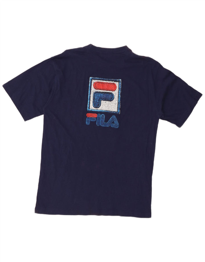 FILA Mens Graphic T-Shirt Top Medium Navy Blue Cotton