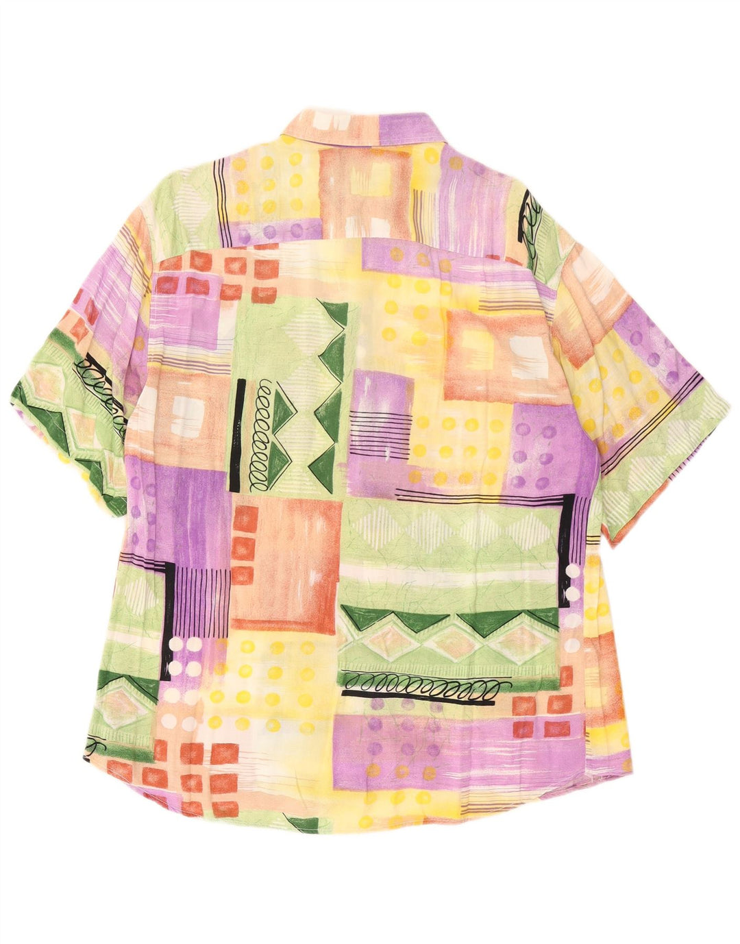 VINTAGE Mens Short Sleeve Shirt Medium Multicoloured Patchwork