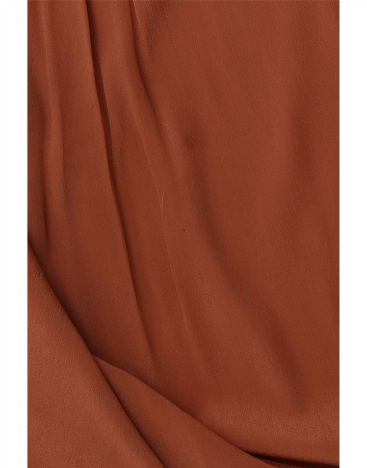 VINTAGE Womens Loose Fit Long Sleeve Shirt Blouse IT 46 Large Brown