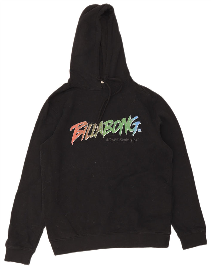 Billabong Mens Graphic Hoodie Jumper Medium Black Cotton