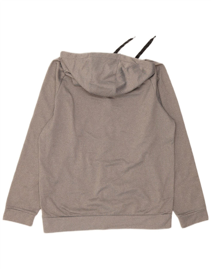 NIKE Mens Dri Fit Zip Hoodie Sweater Medium Grey Polyester