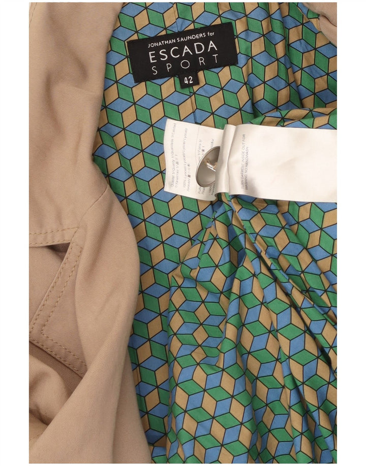 ESCADA Womens Trench Coat EU 42 Large Beige Lyocell