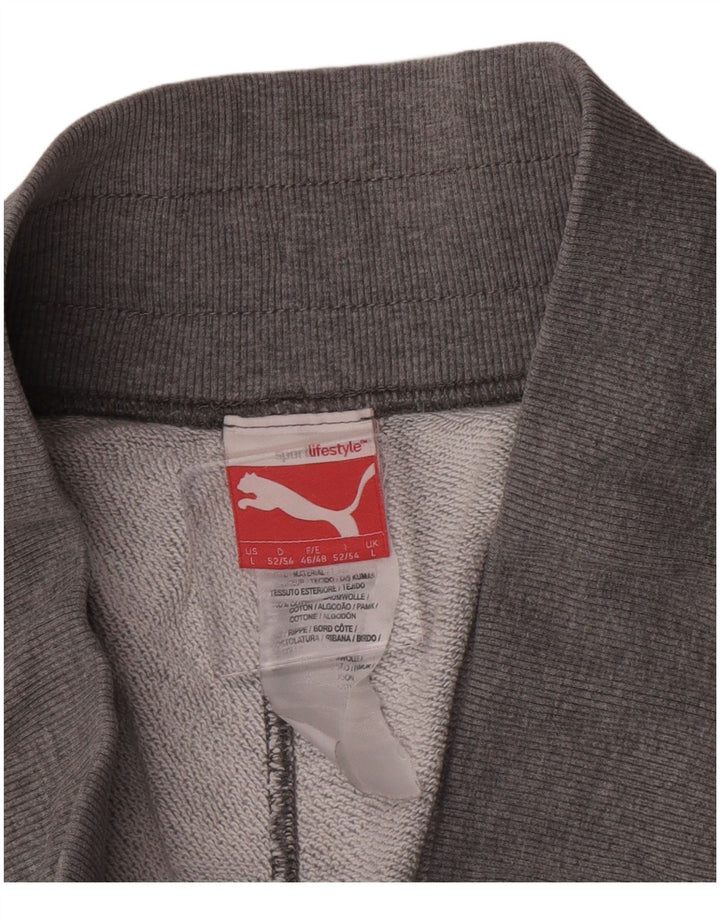 Puma Mens Graphic Sport Shorts Large  Grey Cotton