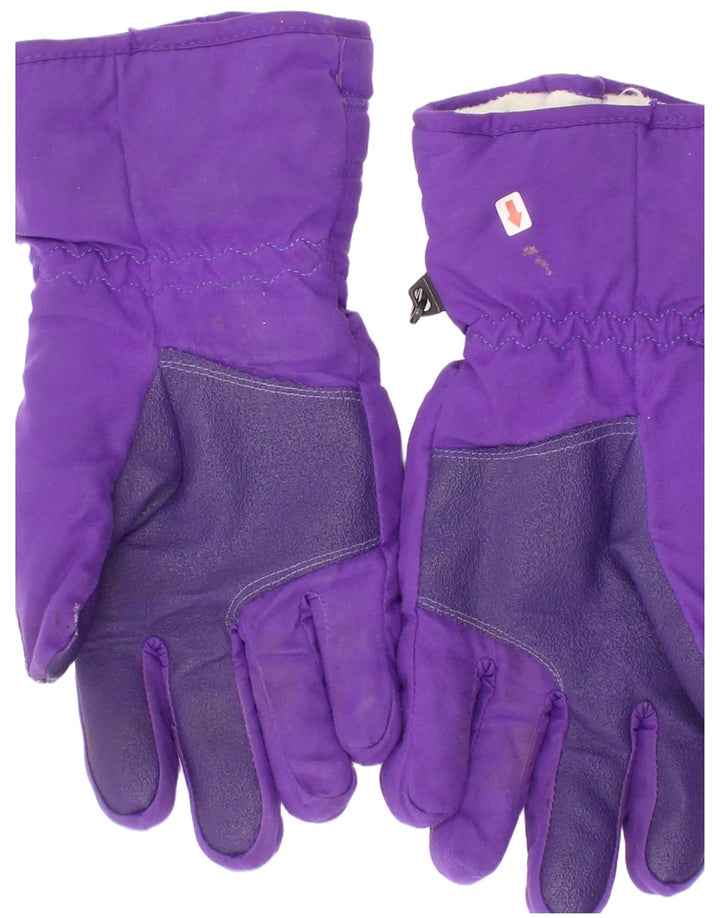 Vintage Womens Graphic Ski Gloves Large Purple