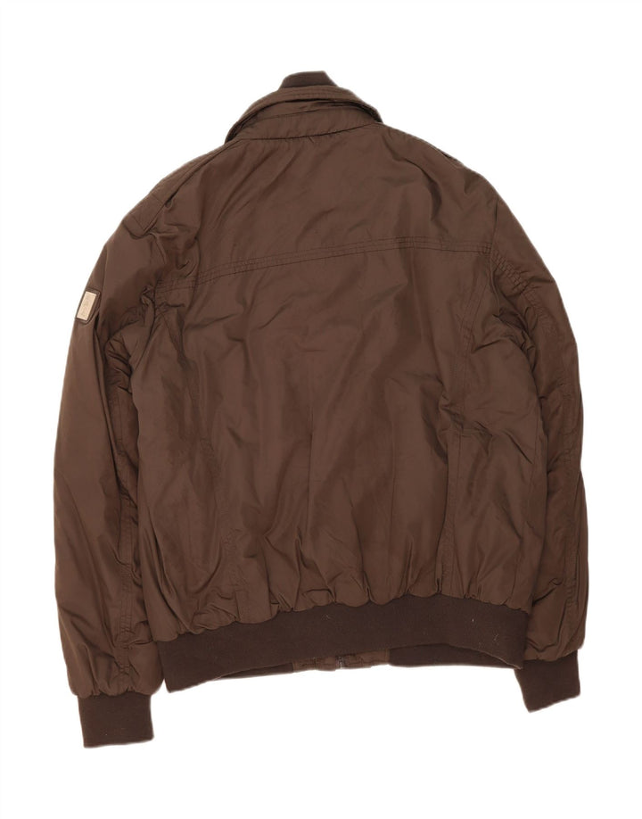 REFRIGUE Mens Military Padded Bomber Jacket UK 44 2XL Brown Polyester