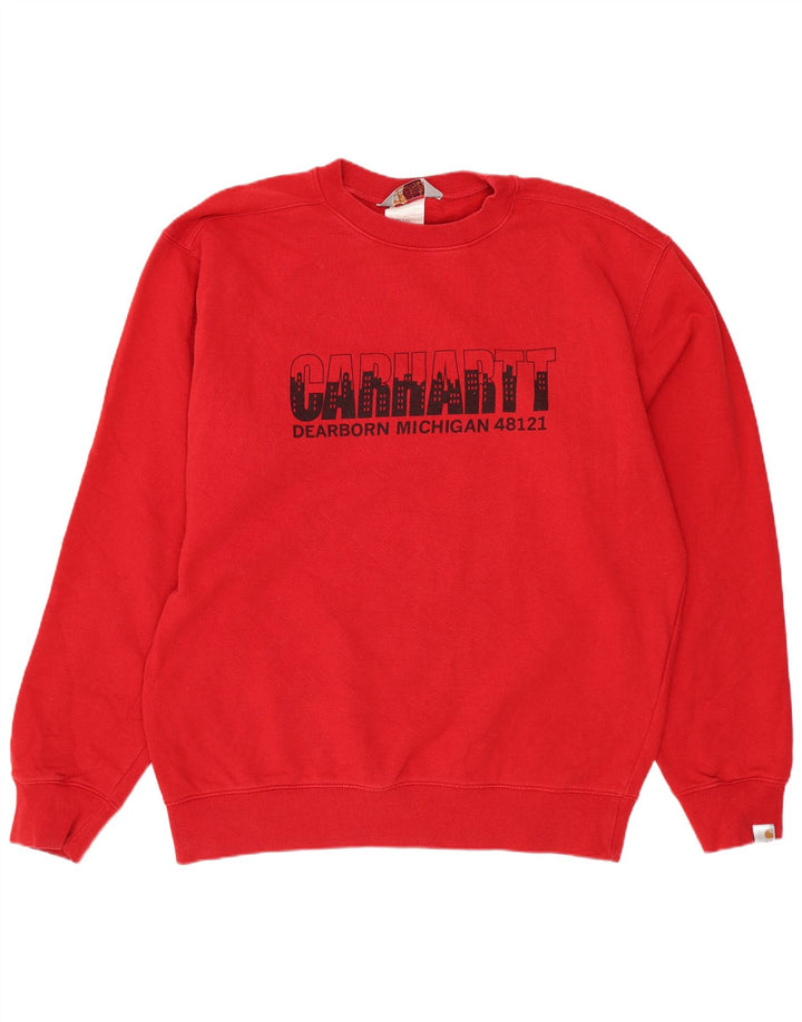 CARHARTT Mens Graphic Sweatshirt Jumper Large Red Cotton