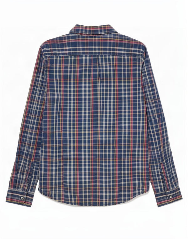 Napapijri Mens Geographic Slim Fit Shirt Medium Blue Check Cotton