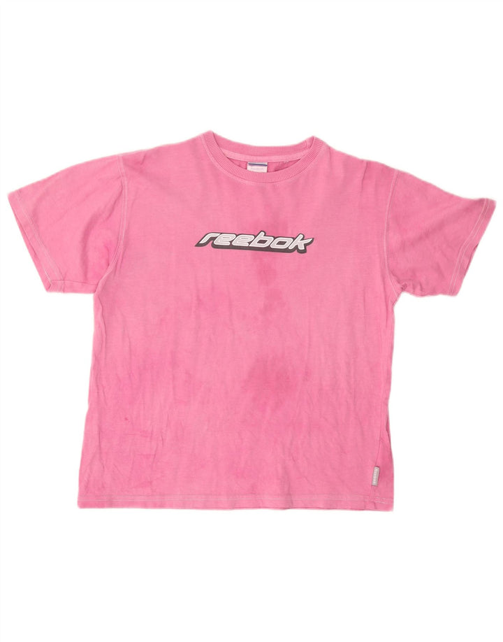 REEBOK Womens Graphic T-Shirt Top UK 18 XL Pink Cotton