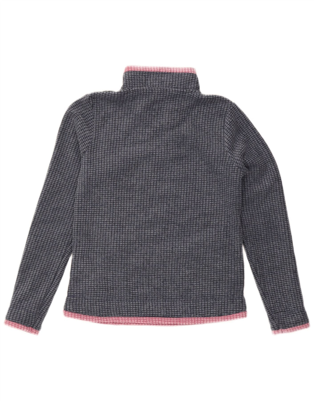 WEIRD FISH Womens Zip Neck Fleece Jumper UK 8 Small Navy Blue Polyester