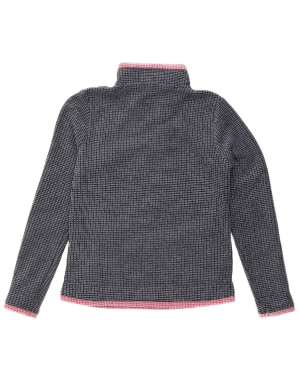 WEIRD FISH Womens Zip Neck Fleece Jumper UK 8 Small Navy Blue Polyester