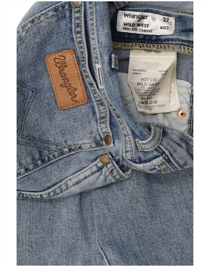 WRANGLER Womens Wild West High Rise Straight Jeans W27 L27  Blue Cotton