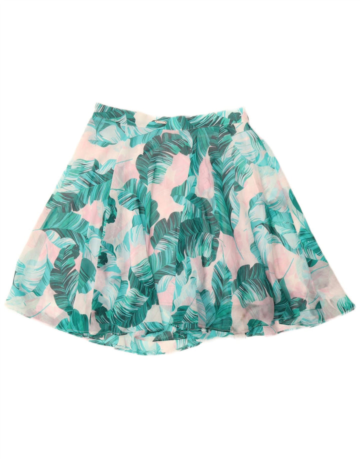 GUESS Womens A-Line Skirt UK 12 Medium W28  Blue Floral Polyester