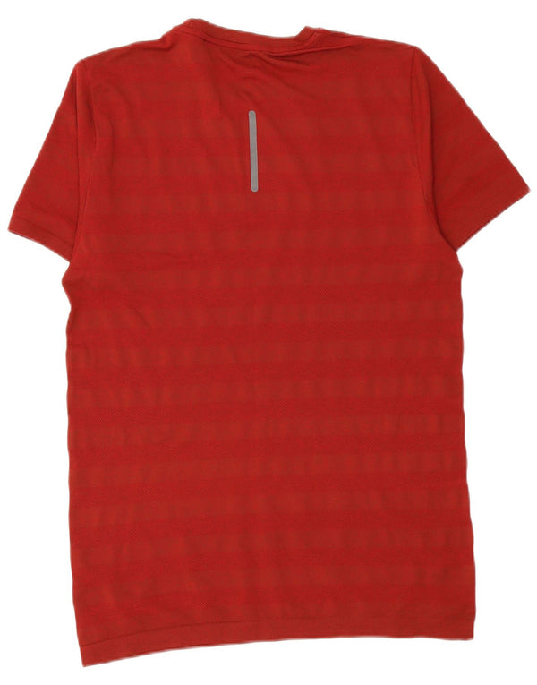 ASICS Mens T-Shirt Top Medium Red Striped