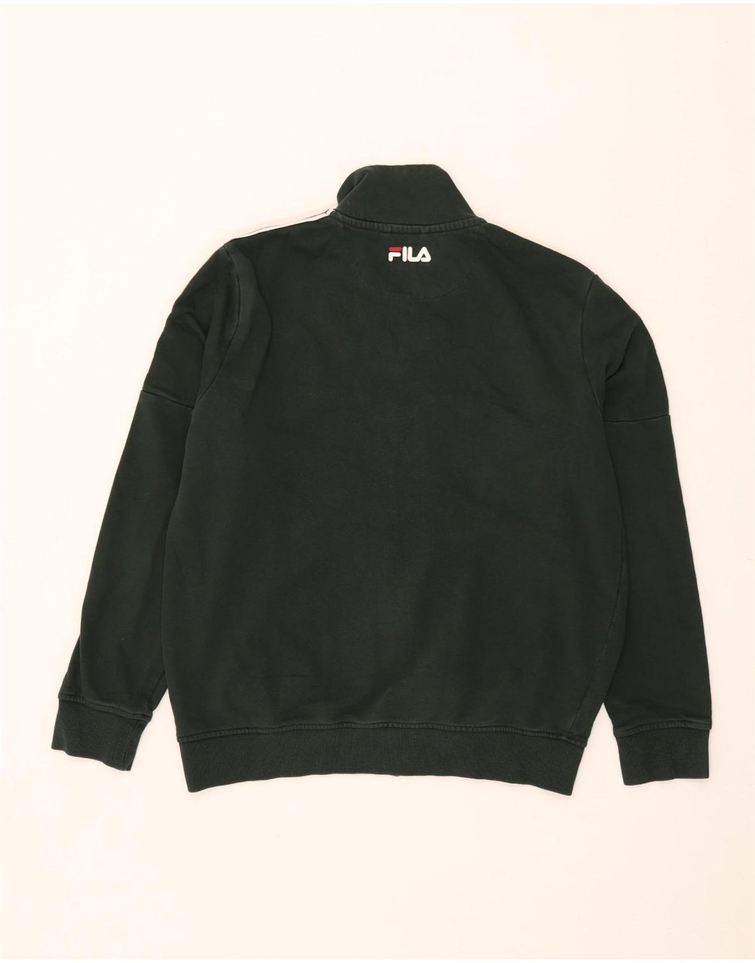 Fila Mens Tracksuit Top Jacket Small Khaki Striped Cotton