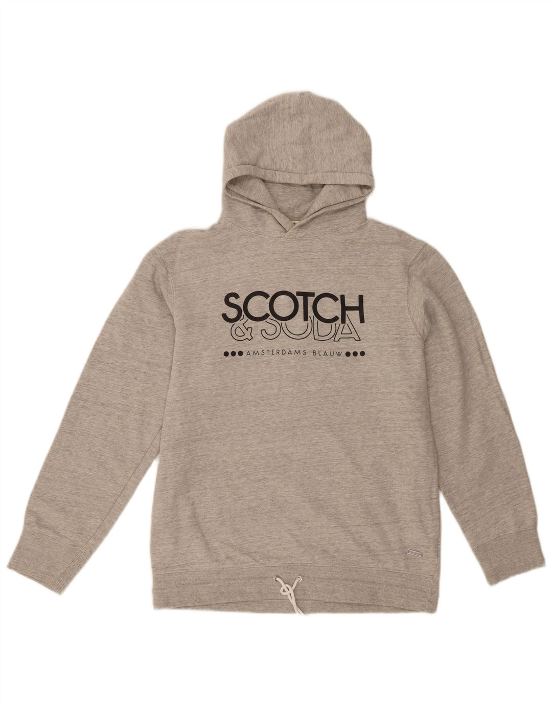 SCOTCH & SODA Mens Graphic Hoodie Jumper XL Grey Cotton