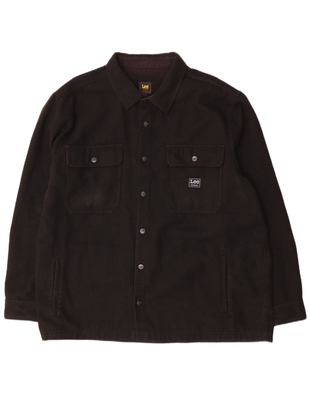 Lee Mens Overshirt Flannel Shirt 2XL Black Wool