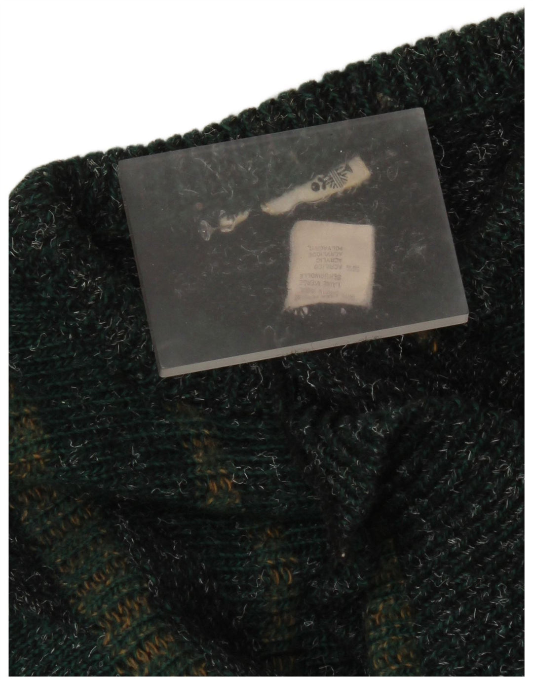 Vintage Mens Crew Neck Jumper Sweater IT 50 Medium Green Striped