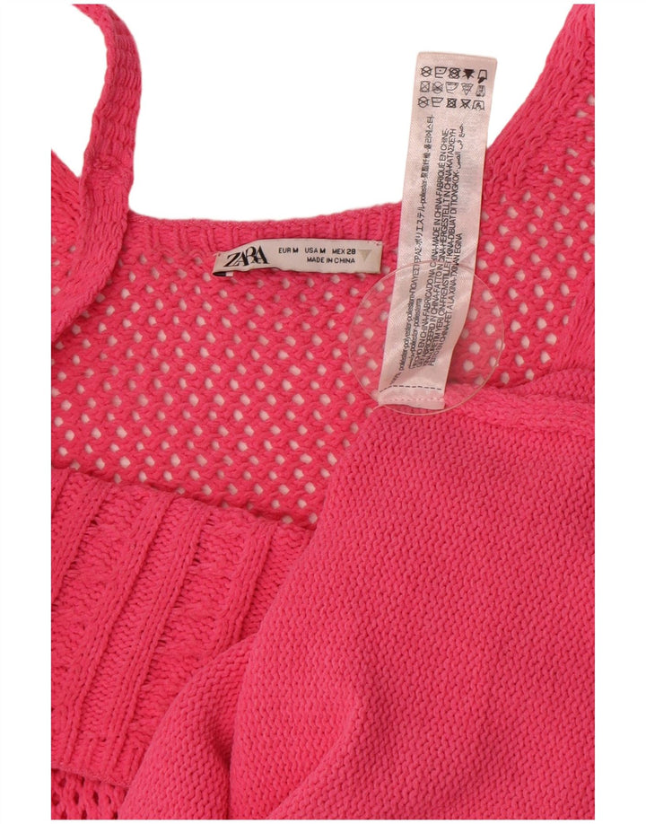 Zara Womens Knit Sundress UK 12 Medium Pink Polyester