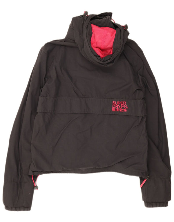 Superdry Womens The Windcagoule Hooded Windbreaker Jacket UK 16 Large Grey
