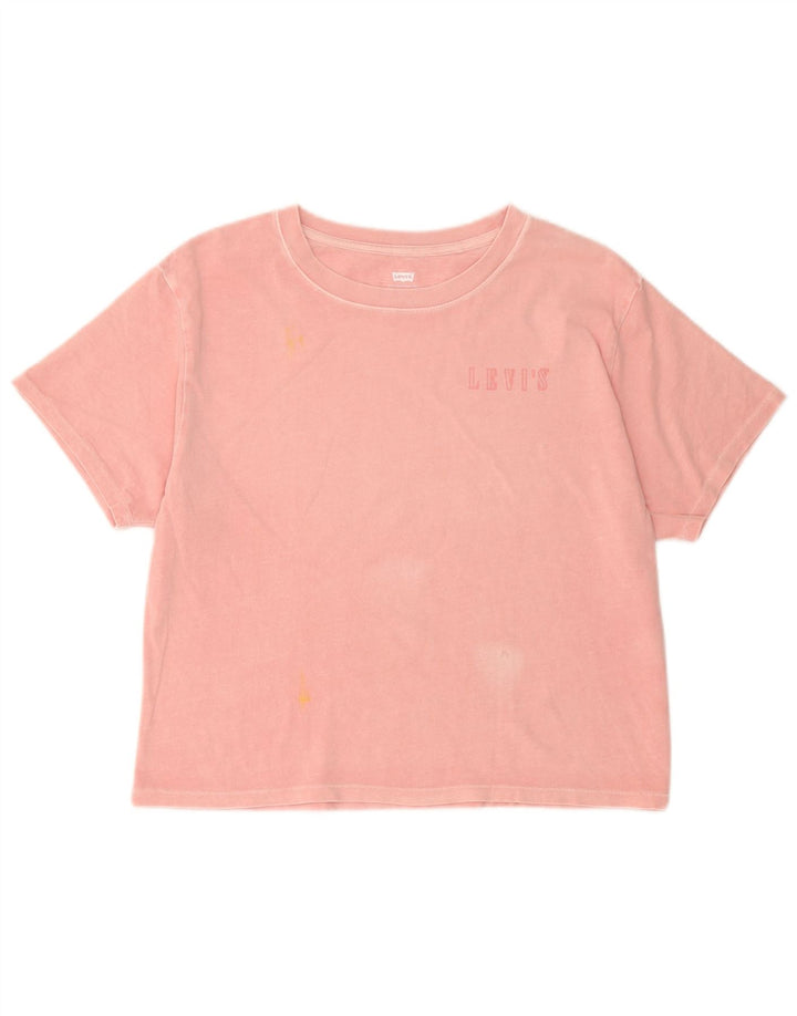 Levi's Womens Oversized Graphic T-Shirt Top UK 10 Small Pink