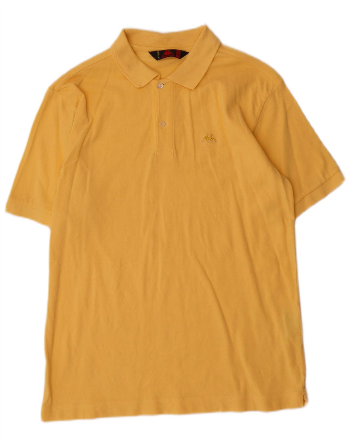 Kappa Mens Polo Shirt Medium Yellow Cotton
