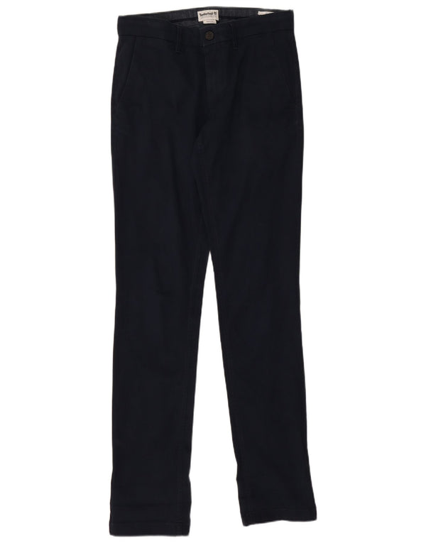 Timberland Mens Slim Chino Trousers W30 L34 Navy Blue Cotton