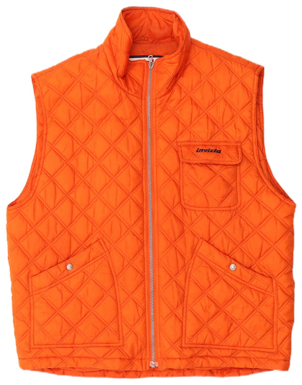 Invicta Mens Quilted Gilet UK 42 XL Orange Polyamide