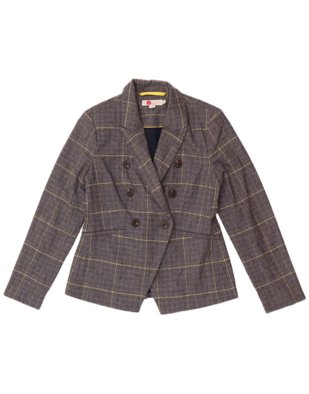 Boden Womens Petite Blazer Jacket UK 10 Small Navy Blue Houndstooth