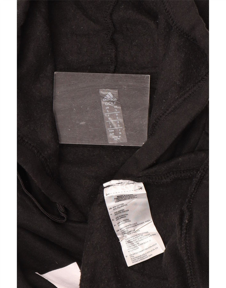 ADIDAS Mens Graphic Hoodie Jumper Small Black Cotton