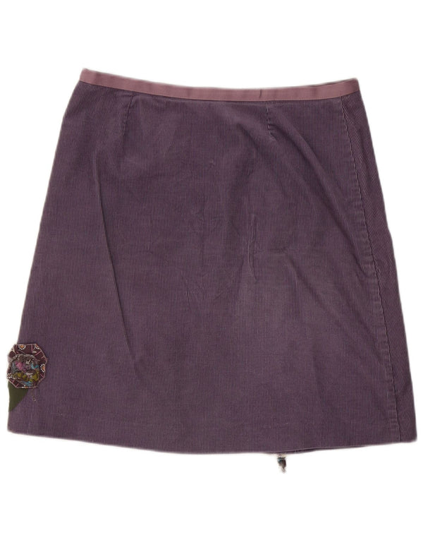 Boden Womens Corduroy Skirt UK 12 Medium W32 Purple Floral